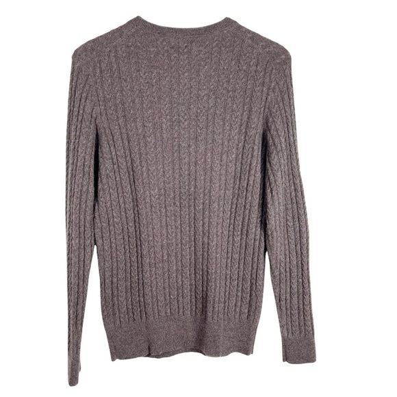 JOS. A. BANK RESERVE Brown Cashmere Cable Knit Crewneck Men's Medium Sweater - Picture 6 of 8